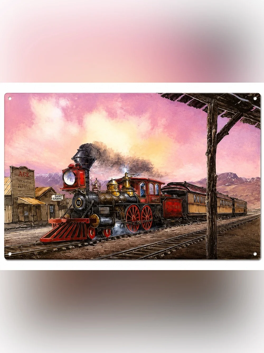 NEW Train Metal Sign